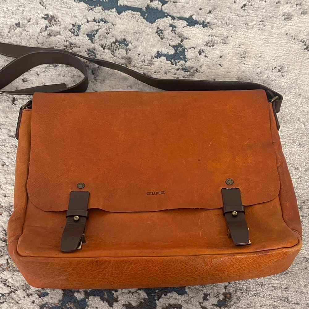 Chiarugi Brown Leather Messenger Bag